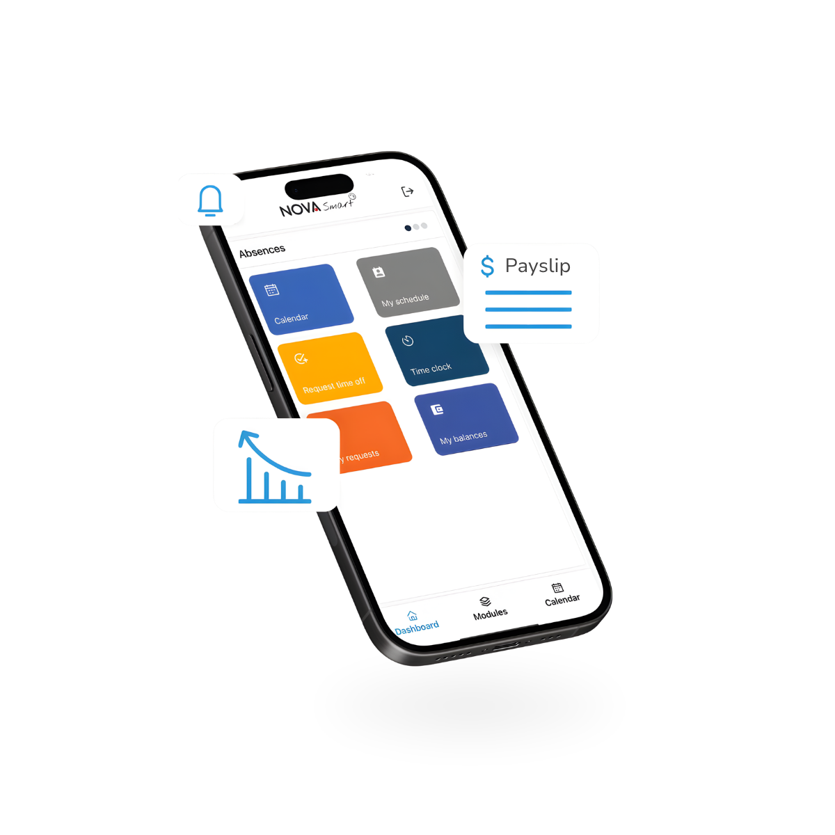 Nova Smart-Mobilanwendung auf einem Smartphone