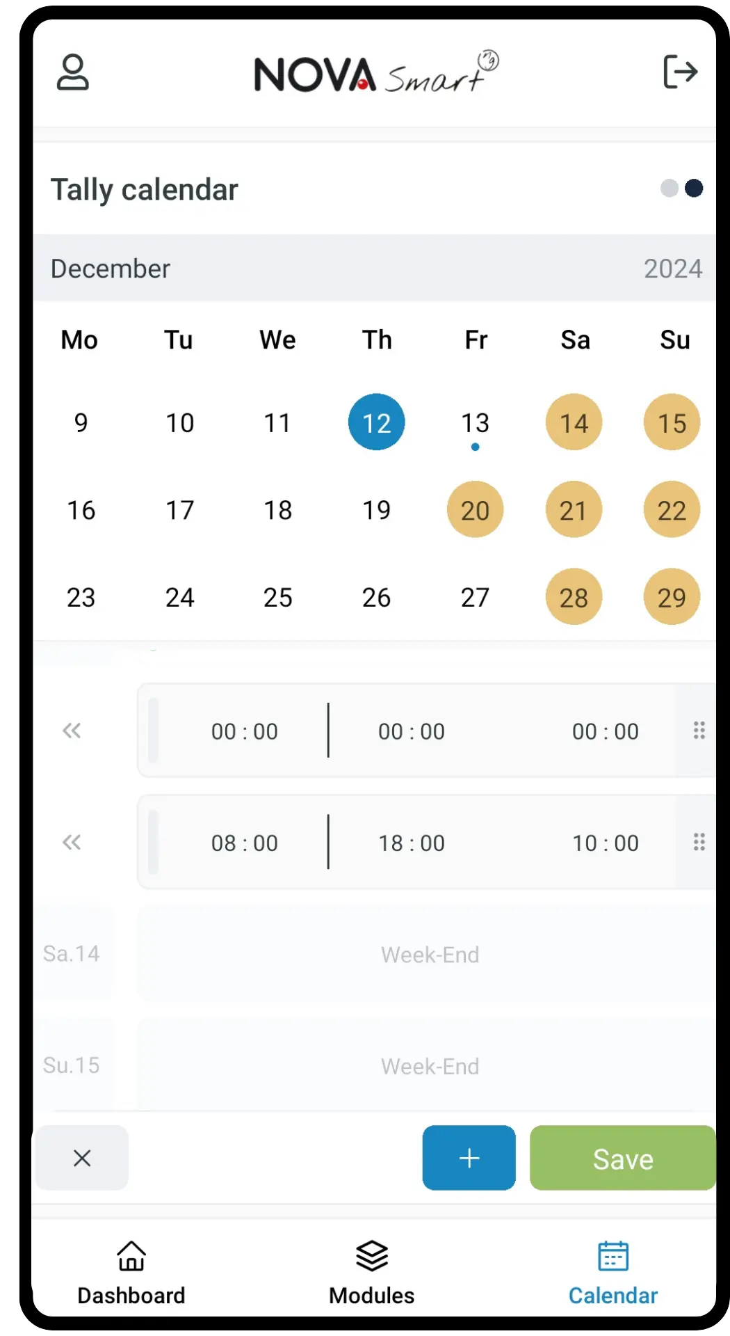 Work schedule