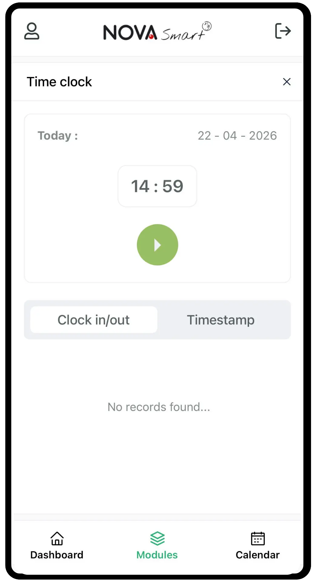 Time tracking and clock in