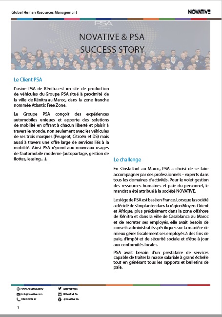 Documentation & vidéos Novative - PSA Success Story