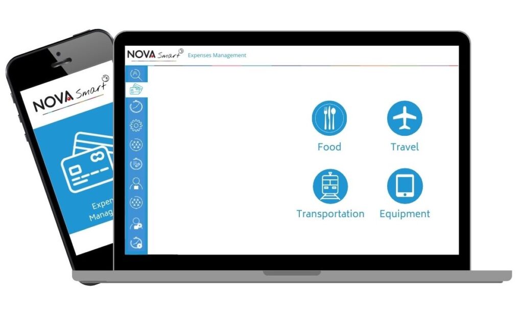 NOVA Smart Expense Module on Mobile & Laptop