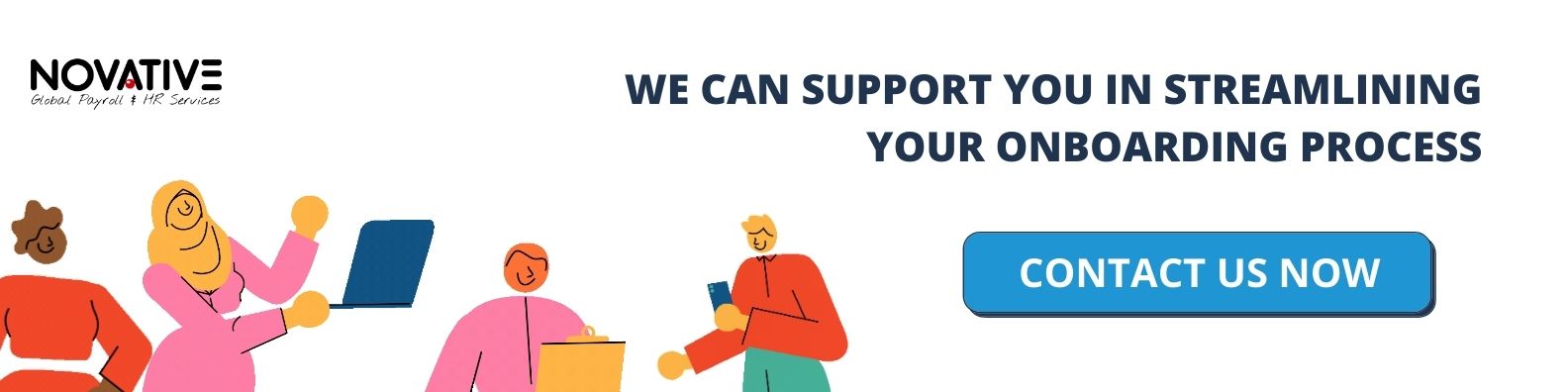 Virtual Onboarding Checklist Ad Saying: We can support you in streamlining your onboarding process. Contact Us now
